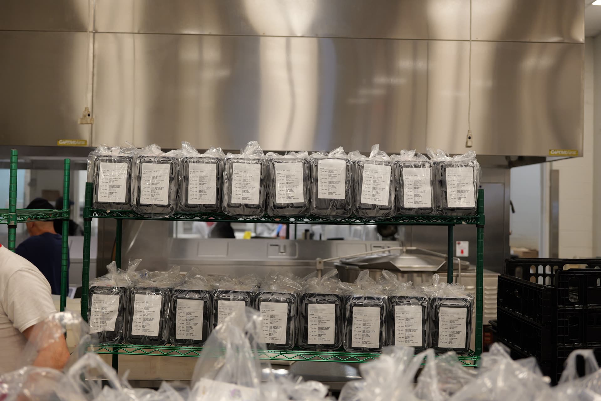The first group of Client Choice meal bags ready for delivery.